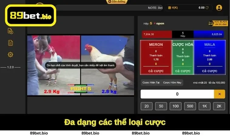 Đa dạng các thể loại cược