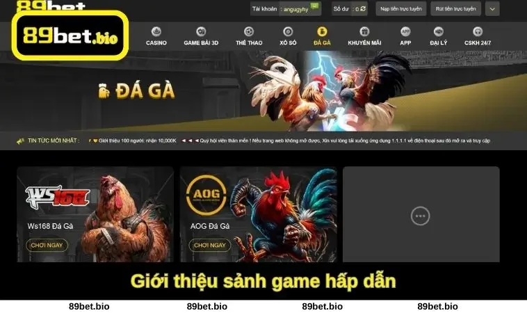 Giới thiệu sảnh game hấp dẫn
