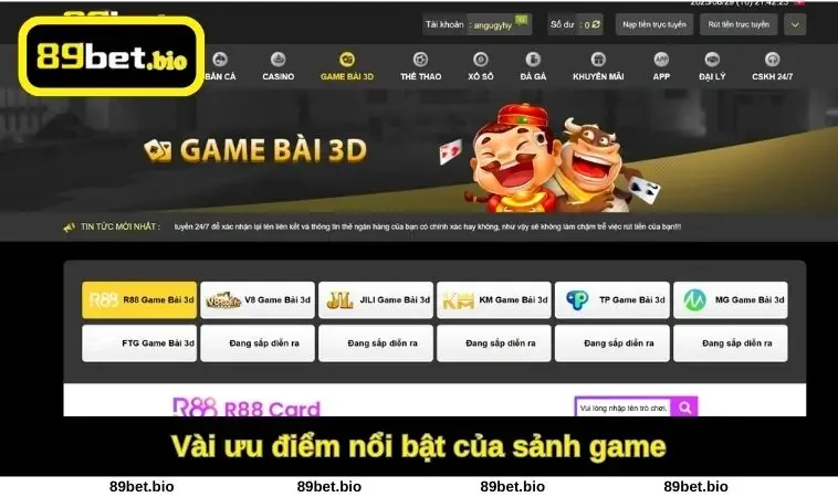 Vài ưu điểm của sảnh game